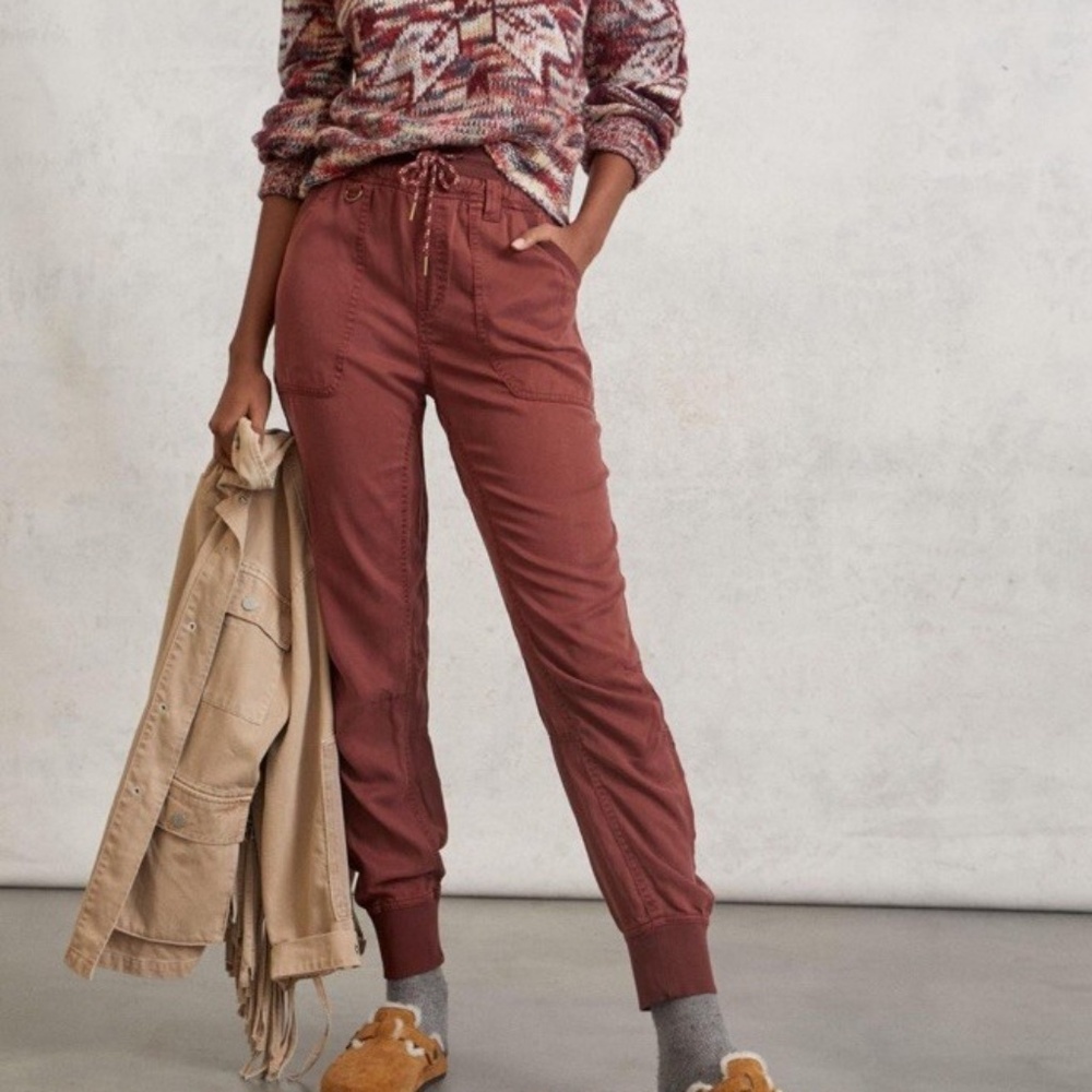 Pilcro •‎ Mallory Lyocell Jogger Pant in Brick Red